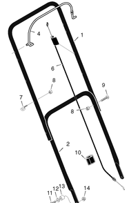 Handle Assembly Diagram and Parts List for 201030X24A 2005 Briggs and Stratton Lawn Mower